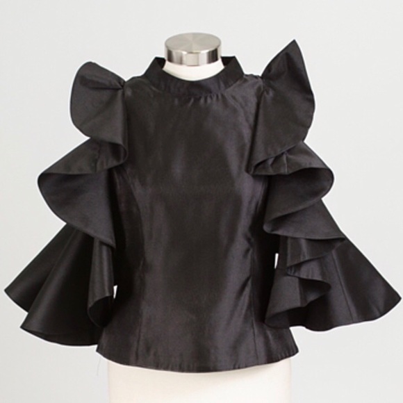 Why Dress Tops - Black Ruffled Sleeveless Top